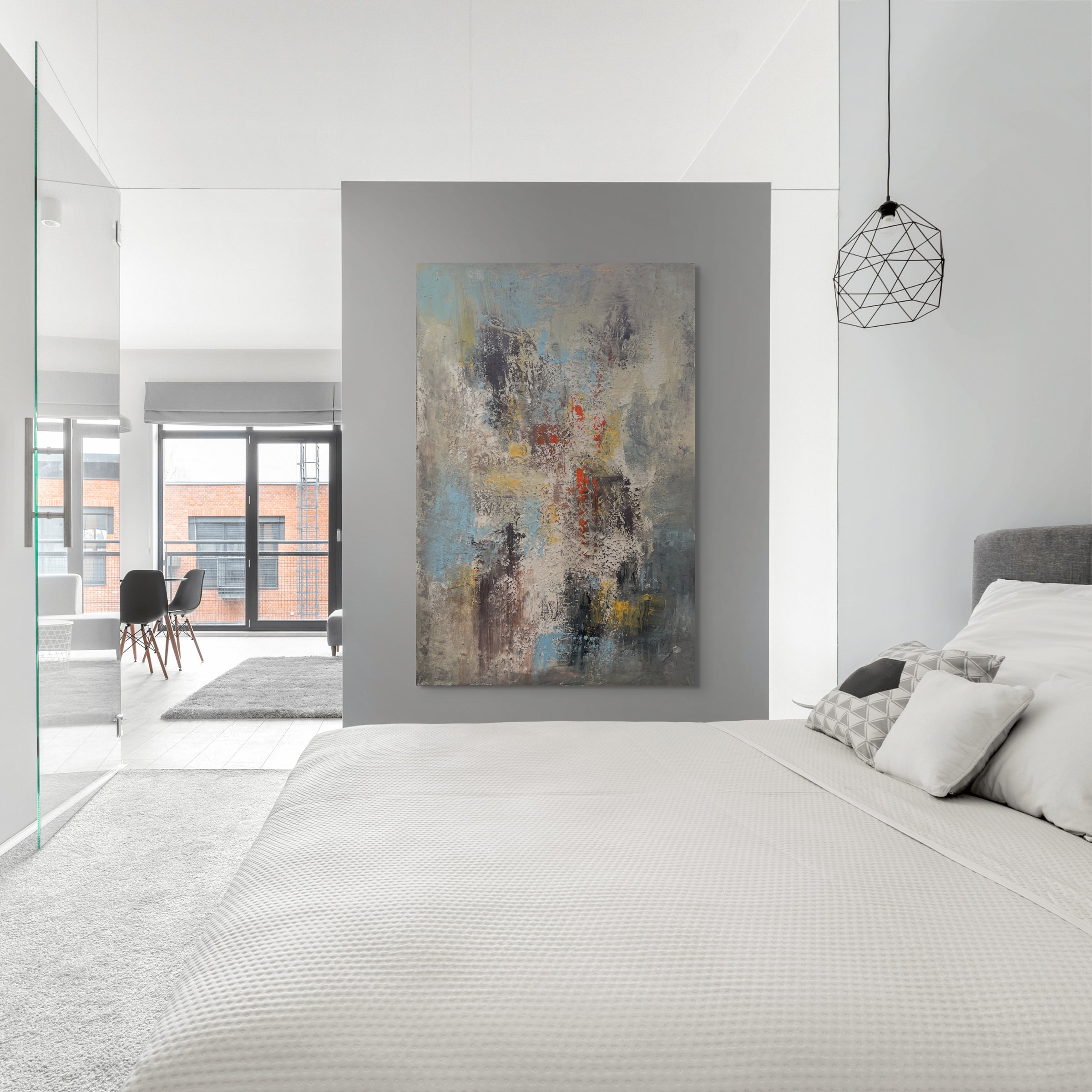 abstract wall art Harmony elegant neutral painting with layered texture minimalist artwork